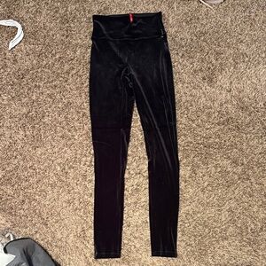 Spanx black velvet Leggings